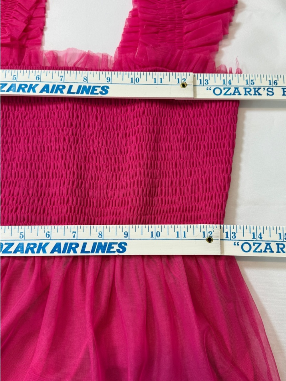 Baltic Born Bright Pink Smocked Tulle Top - Picture 9 of 12